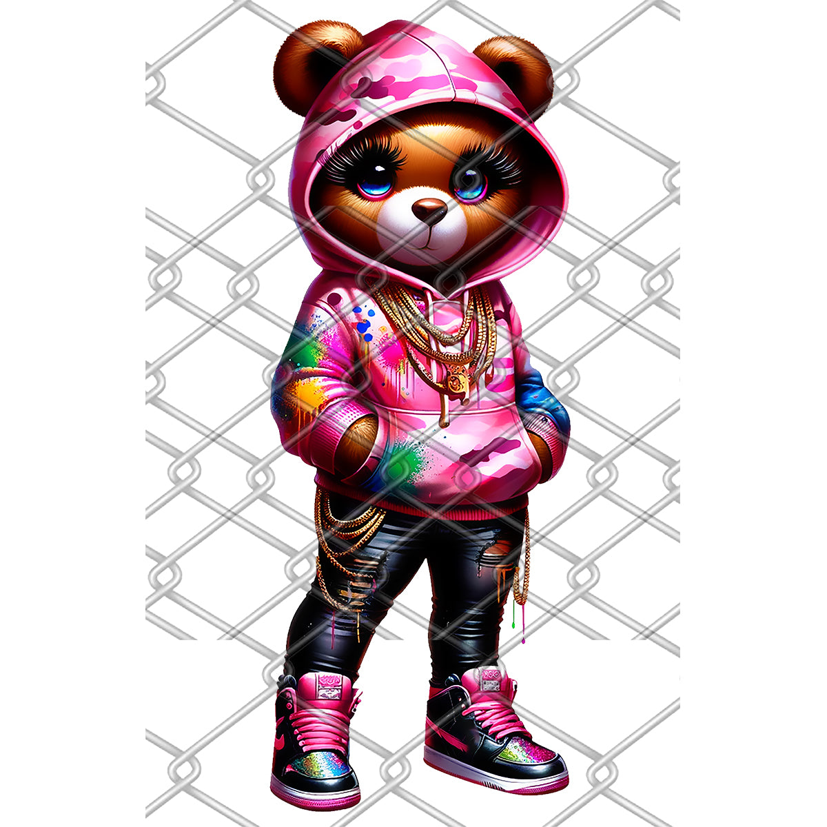 Girl Bears Mixed DTF Transfer Gang Sheet 22x84