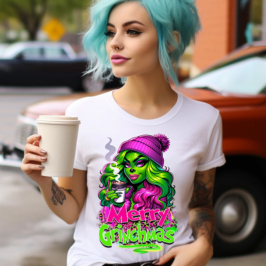 Merry Grinchmas Girl Pink DTF Transfer