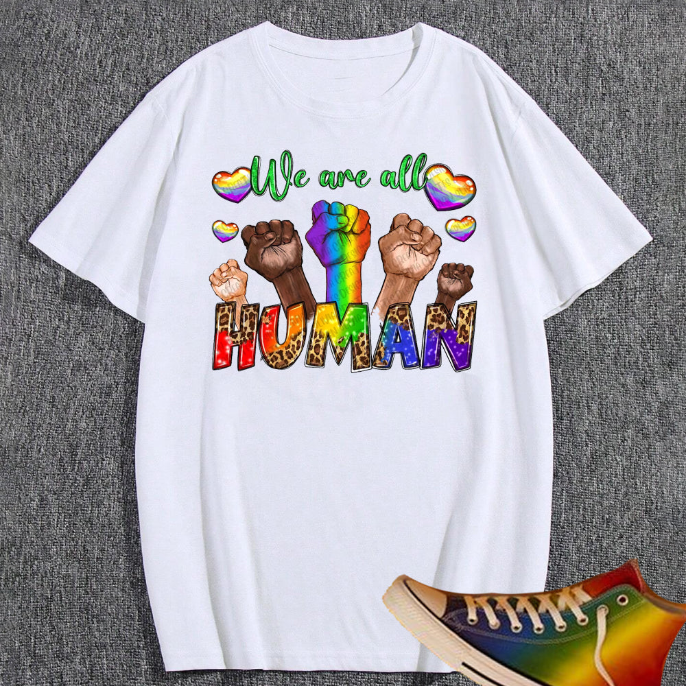 We Are All Human LGBTQ DTF Transfer