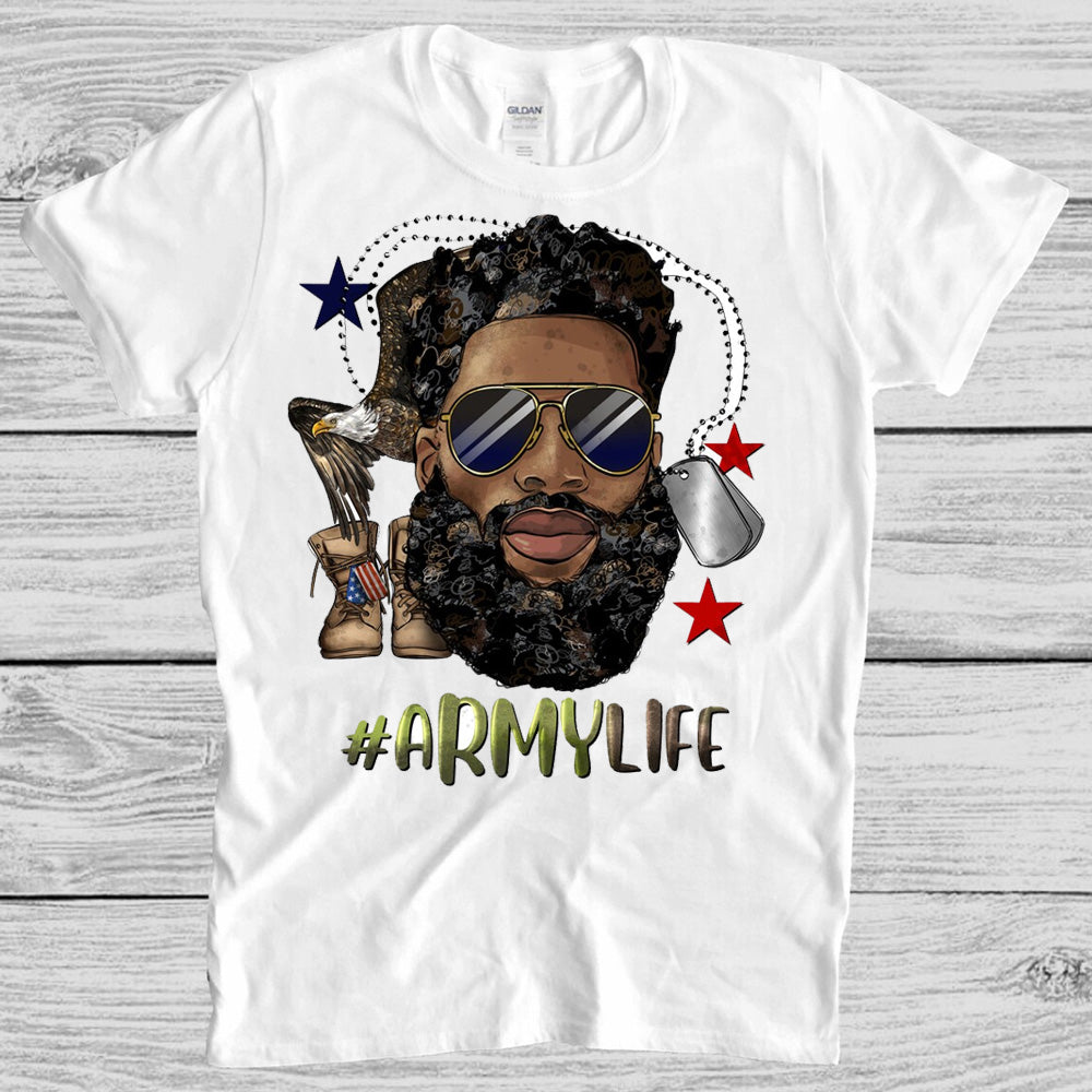 #ArmyLife Black Man DTF Transfer