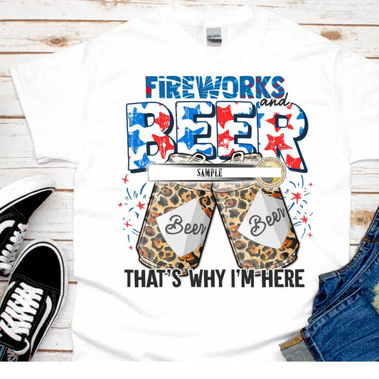 Fireworks and Beer DTF Transfer