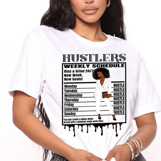 Hustlers Weekly Schedule DTF Transfer - woman