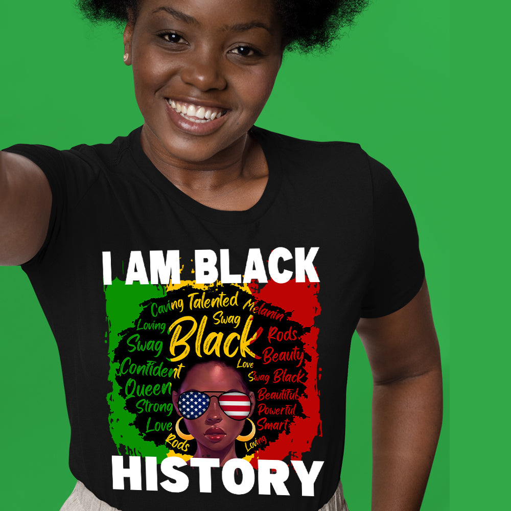 I Am Black History Fro Glasses DTF Transfer