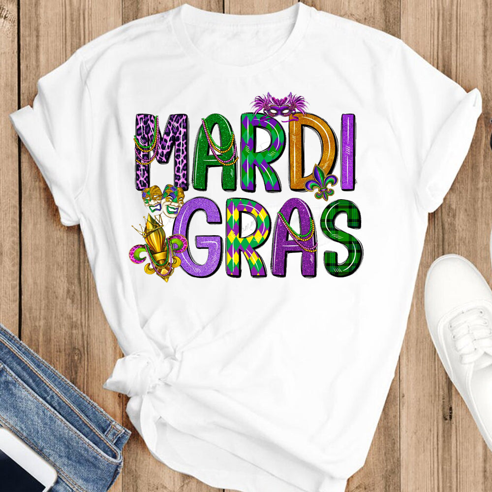 Mardi Gras Words DTF Transfer – dtftransfers247