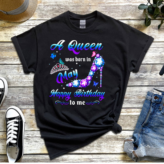 A Queen Born In May Purple Shoes DTF Transfer