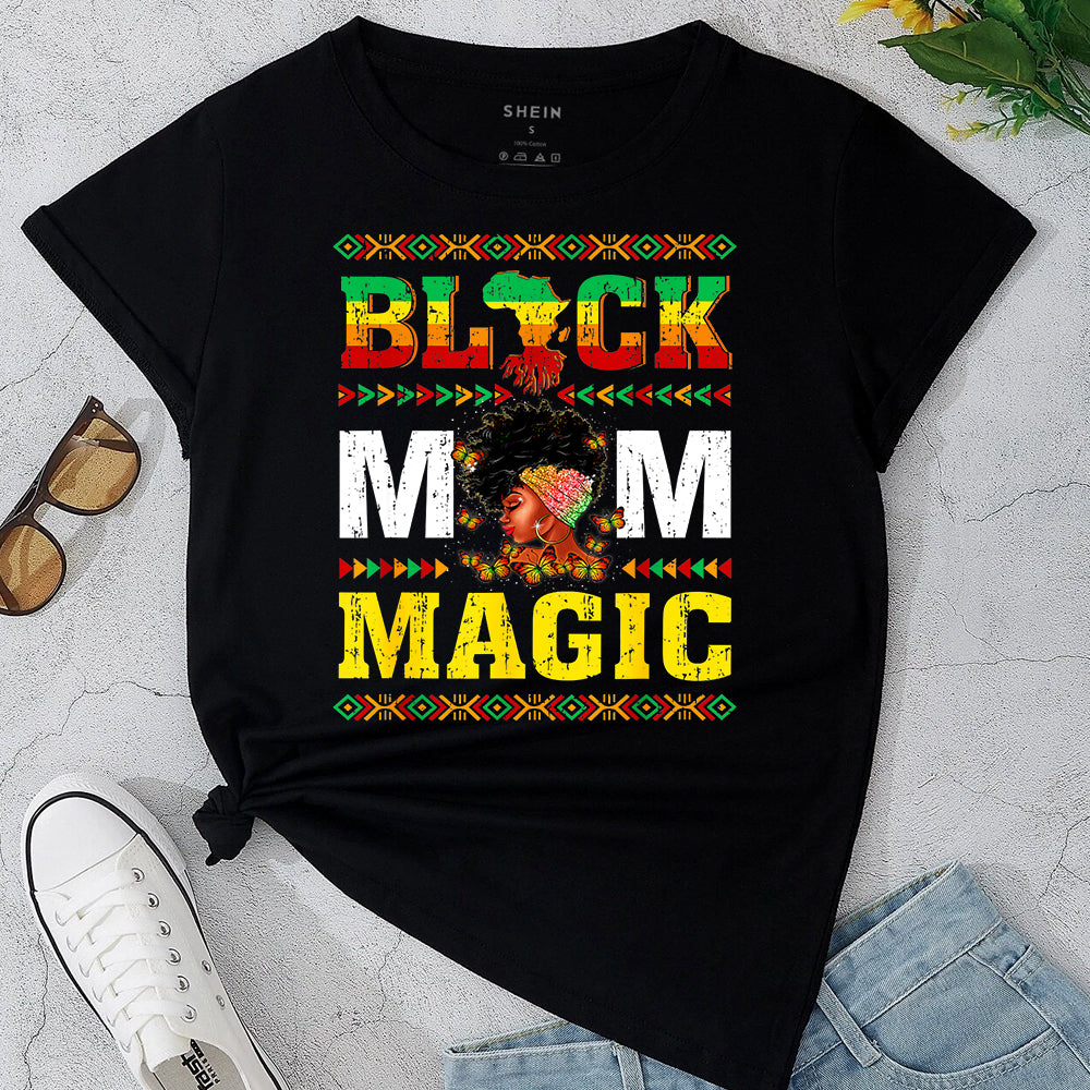 Black Mom Magic Butterflies DTF Transfer