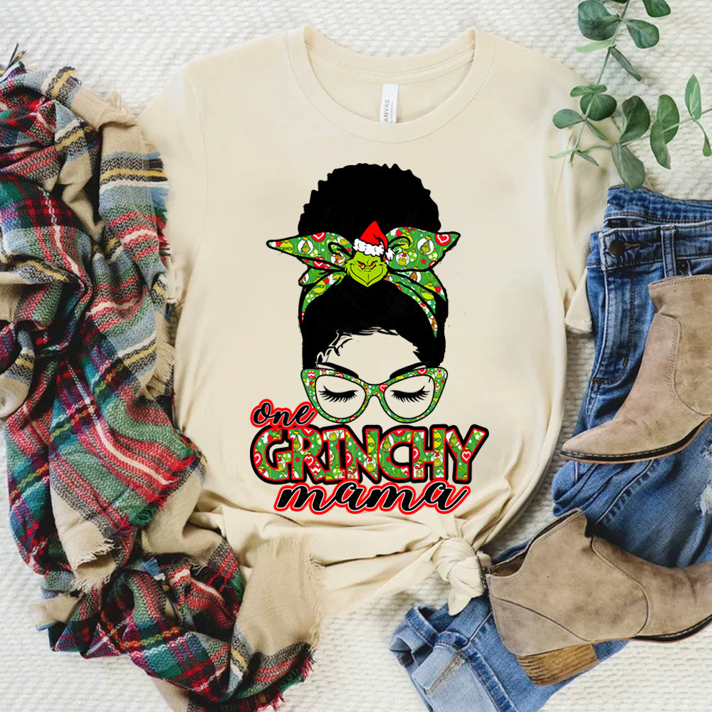 One Grinchy Mama DTF Transfer - afro puff