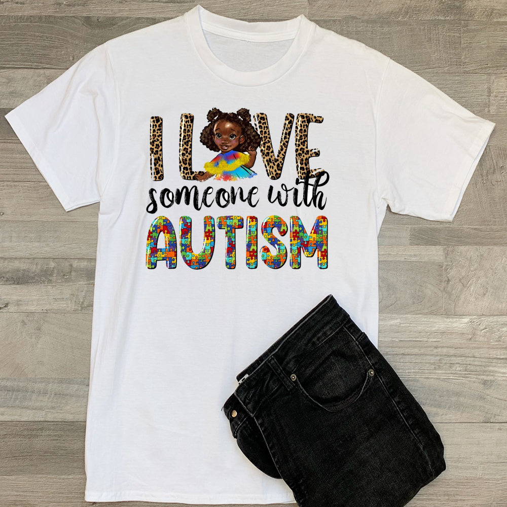 Love Someone with Autism Girl DTF Transfer