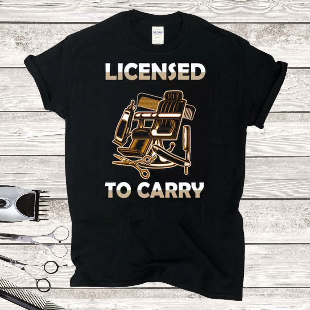 Licensed to Carry Barber DTF Transfer - gold