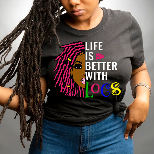 Better with Locs DTF Transfer - pink