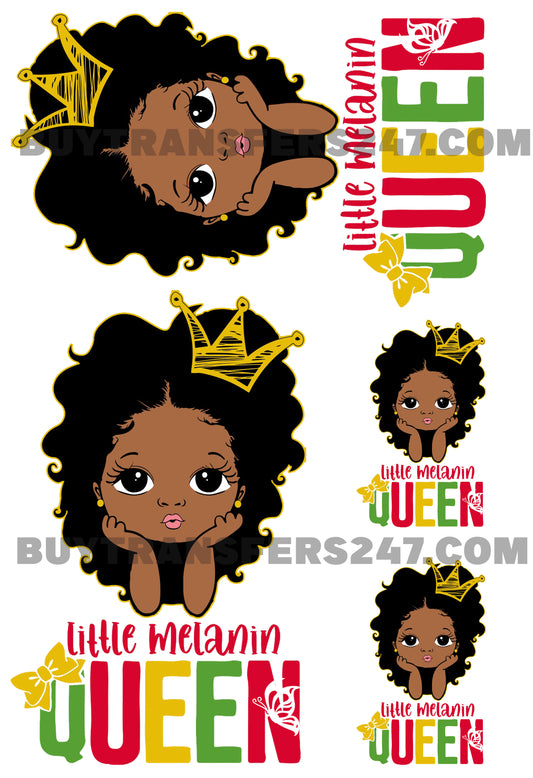 Little Melanin Queen DTF Transfer