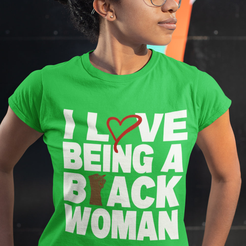 Love Being Black Woman DTF Transfer - white