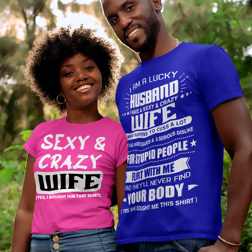 Lucky Husband Sexy Crazy Wife DTF Transfer - set