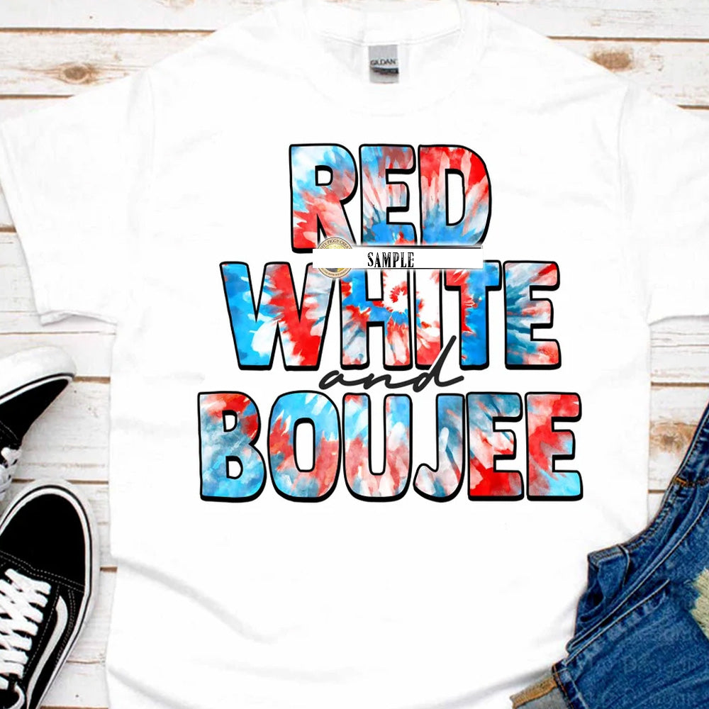 Red White Boujee DTF Transfer